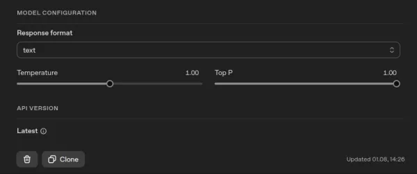 Конфигурация модели ChatGPT